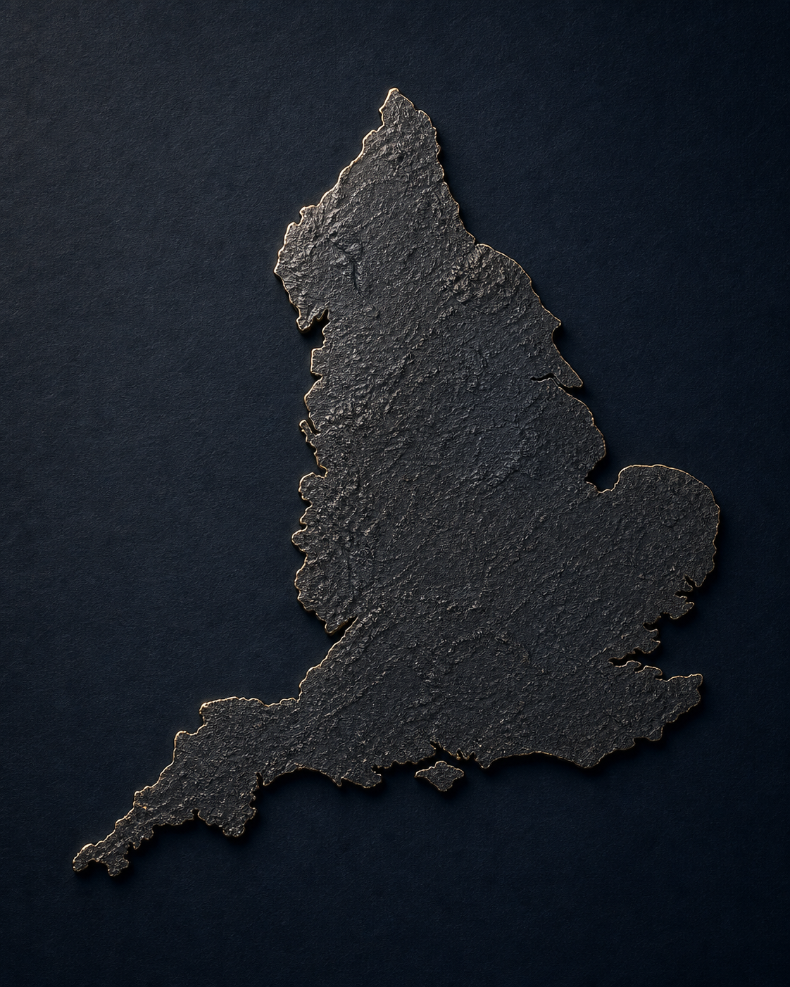 Tactile relief map of England showing the current recruitment locations of AllCampus UK